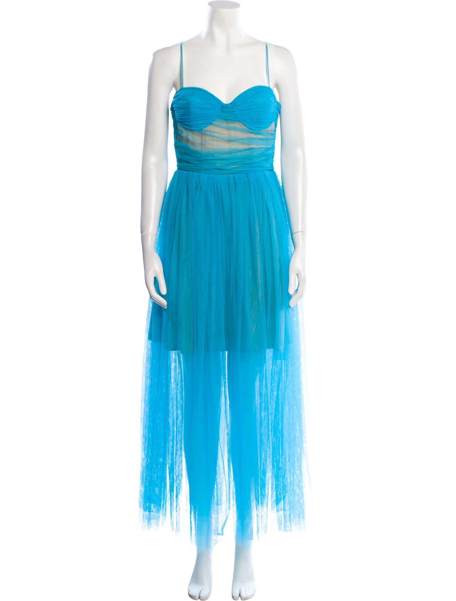 SAU LEE Square Neckline Long Dress